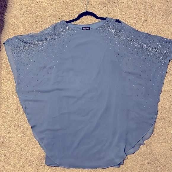 Women's Formal Dress Sz 8 Light Blue Floaty XSCAPE Studded Split Sleeve
Chiffon - Picture 7 of 15